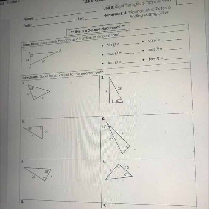 Study unit test guide triangles right trigonometry solved topic homework answer answers problem been has help questions