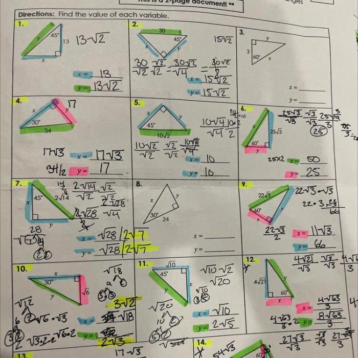 Unit 8 right triangles and trigonometry homework 2 answers key