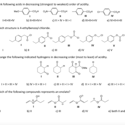 Rank the following acids in order of decreasing acidity